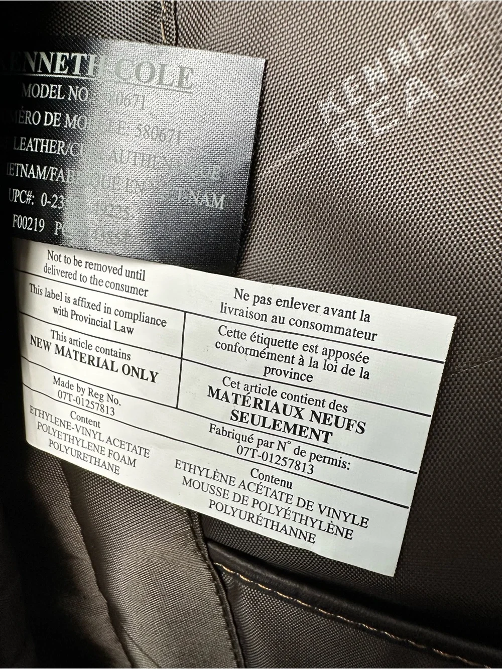 Kenneth Cole Reaction Full Grain Leather 16” Laptop Tablet Travel Backpack